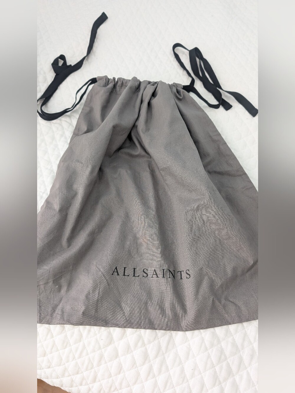 All Saints Gray Drawstring Dust Bag - Women's Accessory